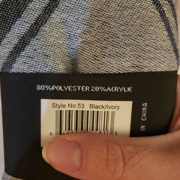 Jaquard Pashmina, Steel Blue and Navy - Picture 7 of 7